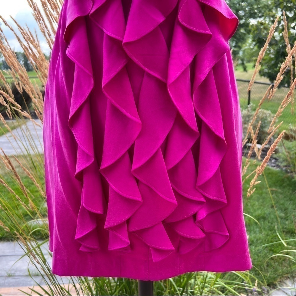 Party Special Occasion by Cynthia Vincent Strapless Ruffle Dress in Fuchsia - Picture 5 of 15